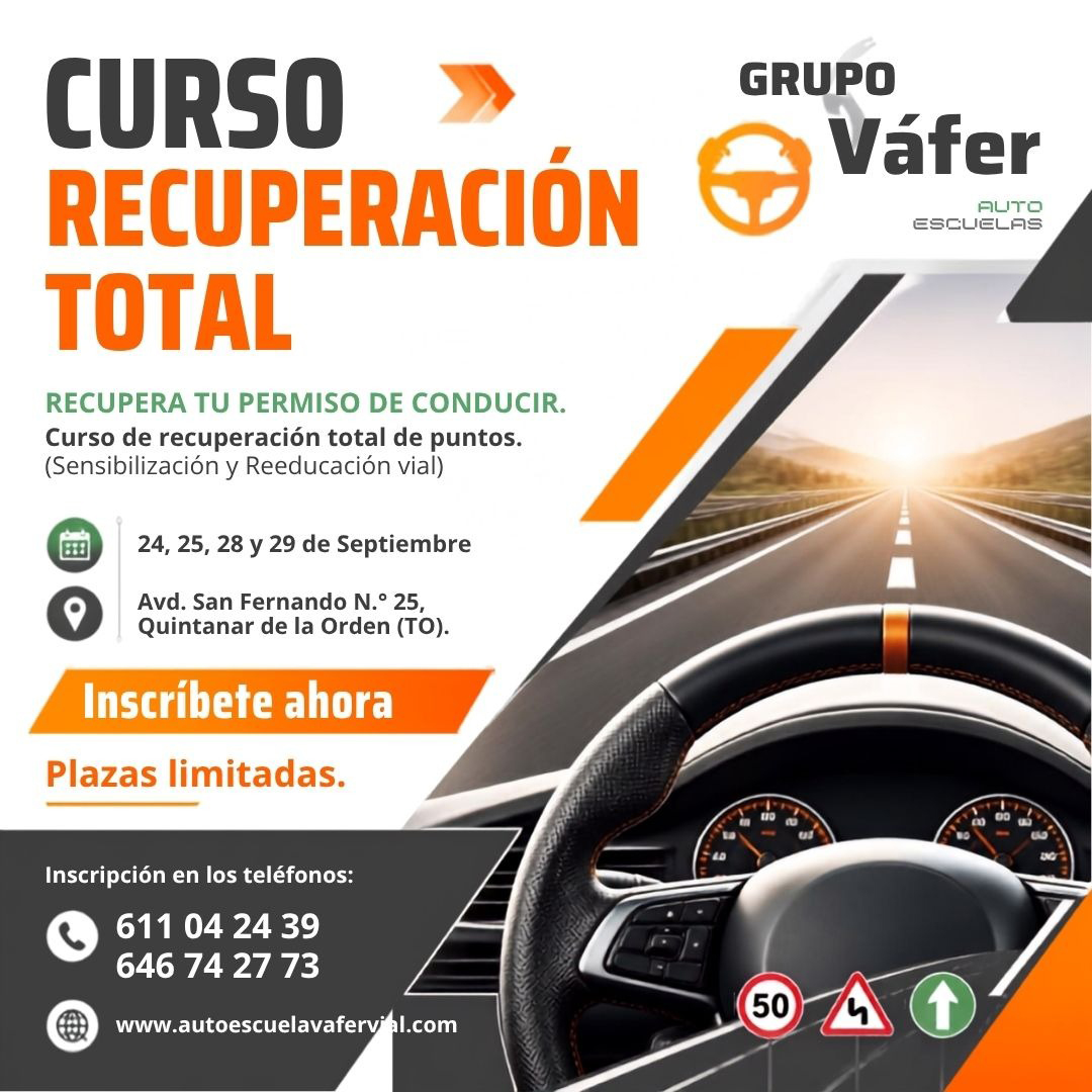 Curso recuperación total de puntos septiembre 2026 Grupo Váfer