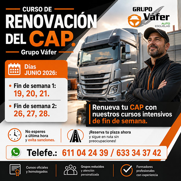 Curso de renovación CAP junio 2026 Grupo Váfer